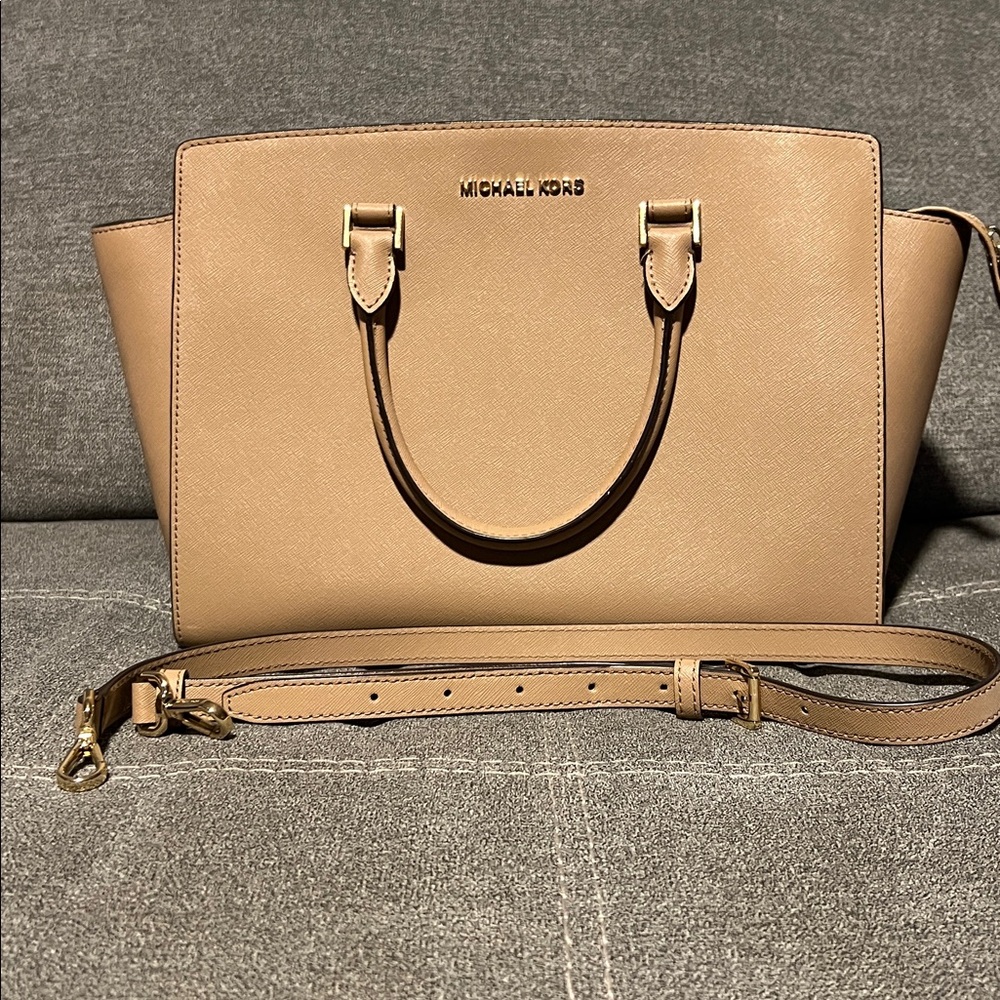 Michael Kors Camel Leather Satchel